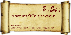 Placzintár Szeverin névjegykártya